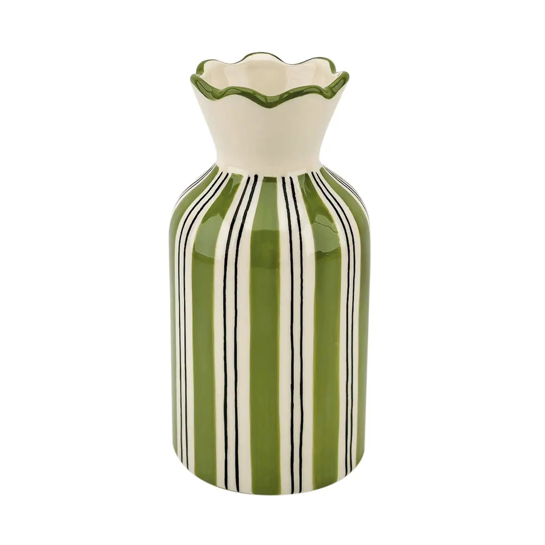 Vase rayure kaki