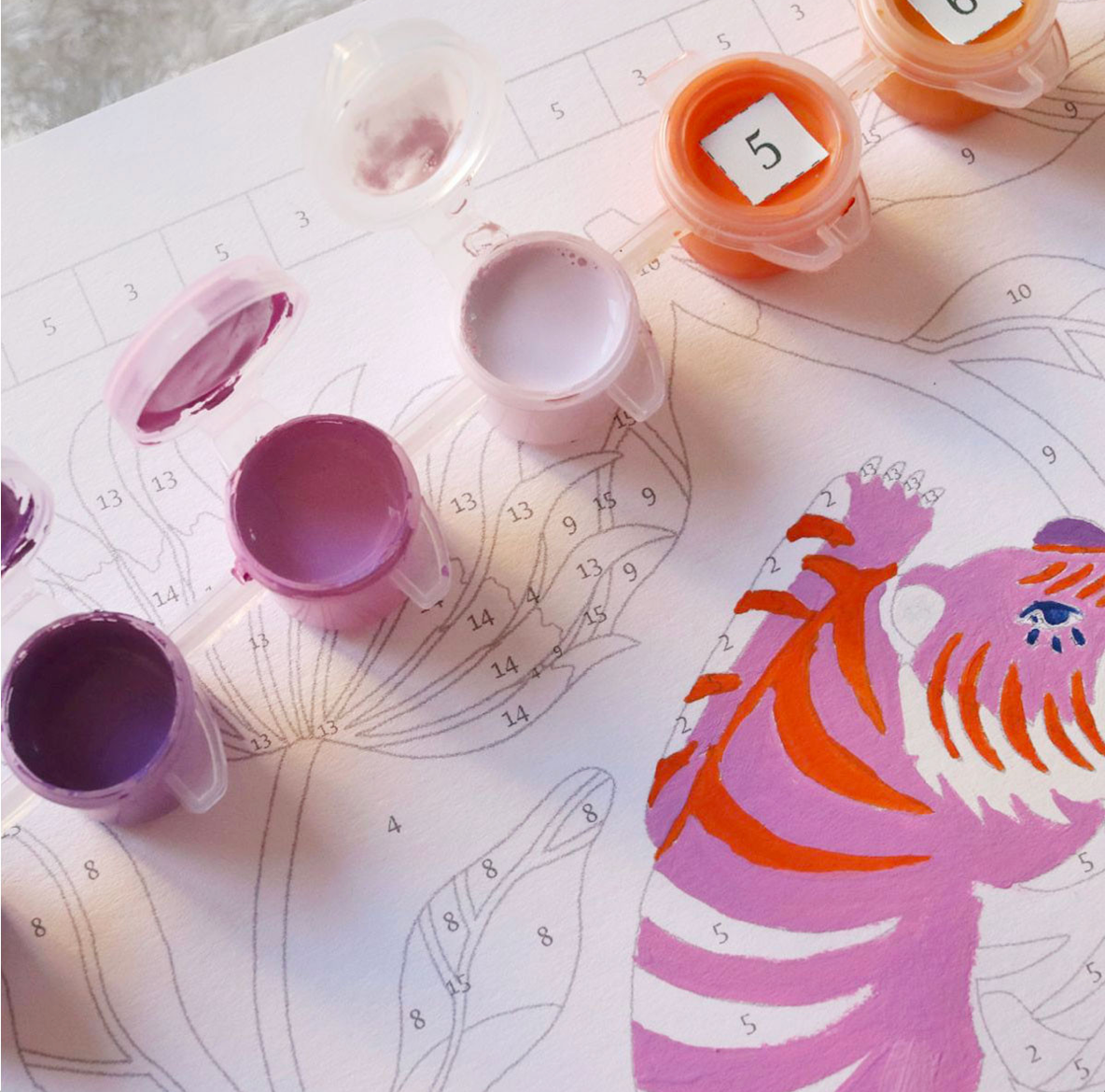 Peinture au numéro "Tigre fleuri"