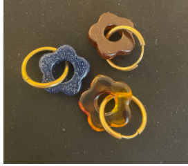 Boucles d'oreilles fleur anneau rond