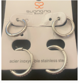 boucle oreille petite créole strass argent