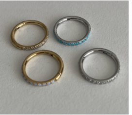 piercing strass grand dore argent