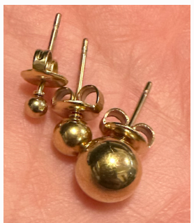 Ensemble puces oreilles boules dorées