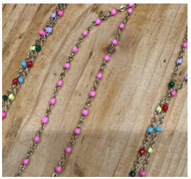 colliers dore petites pierres couleurs