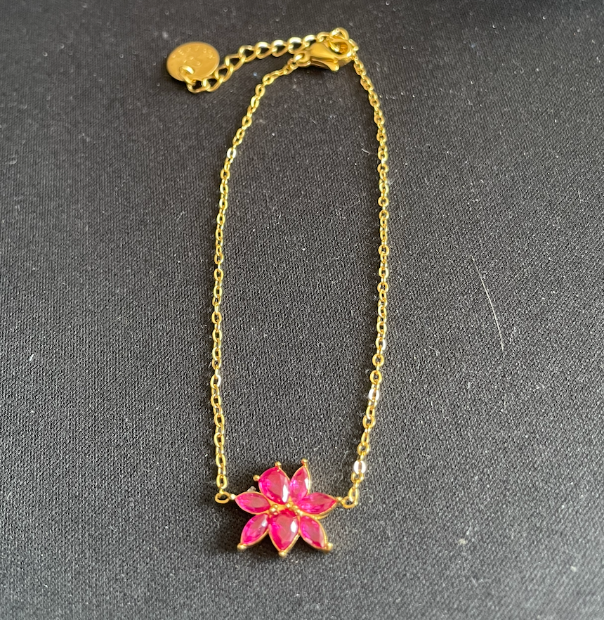 Bracelet strass rubis