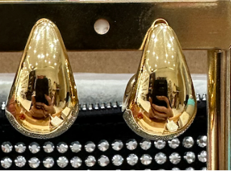 Boucles oreille gouttes dorées