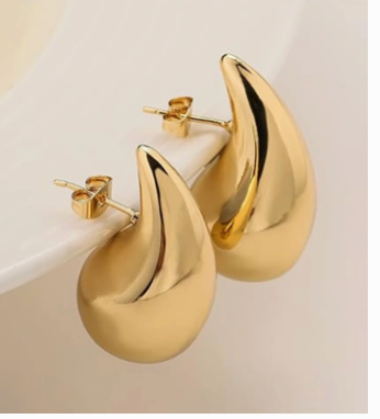 Boucles gouttes d'eau dorées petite