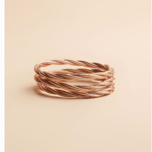 Bracelet bouddhiste KUMALI torsade champagne