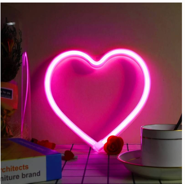 néon coeur rose
