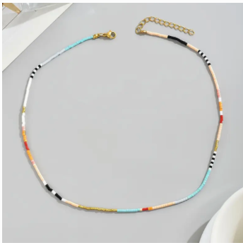 collier perle multicolore