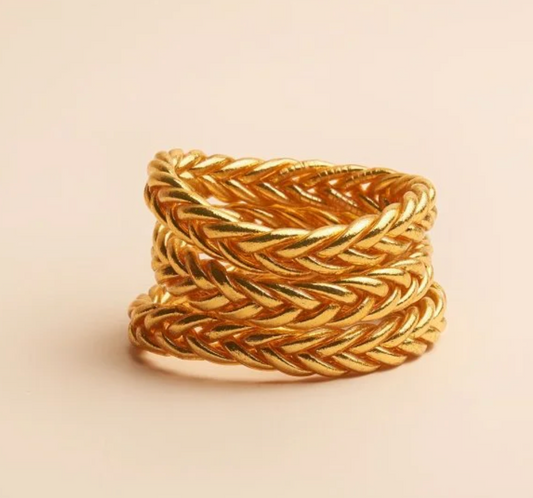 Bracelet bouddhiste KUMALI tresse Dore