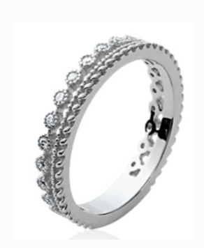 Bagues Argent feuille strass -1223610