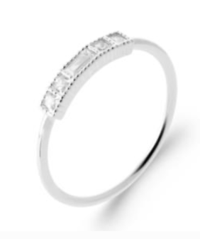 Bagues Argent strass carré -1963810