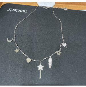 collier pampille lune étoile argent