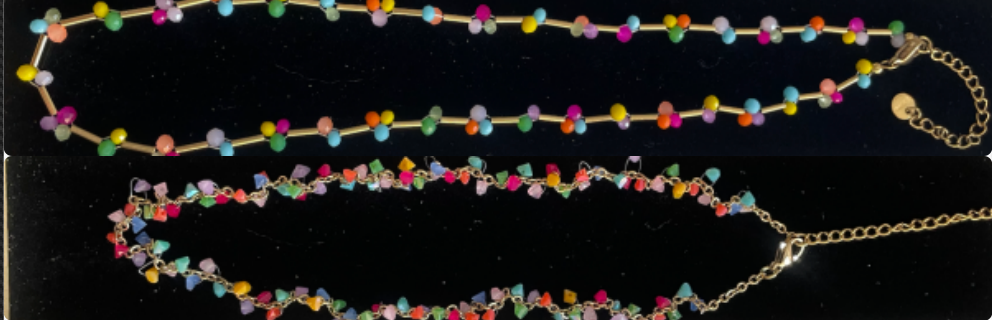 collier dore multicolore