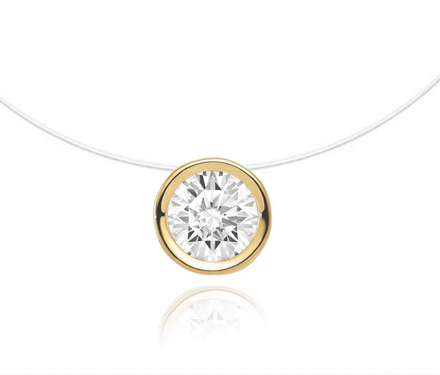 collier strass fil dore