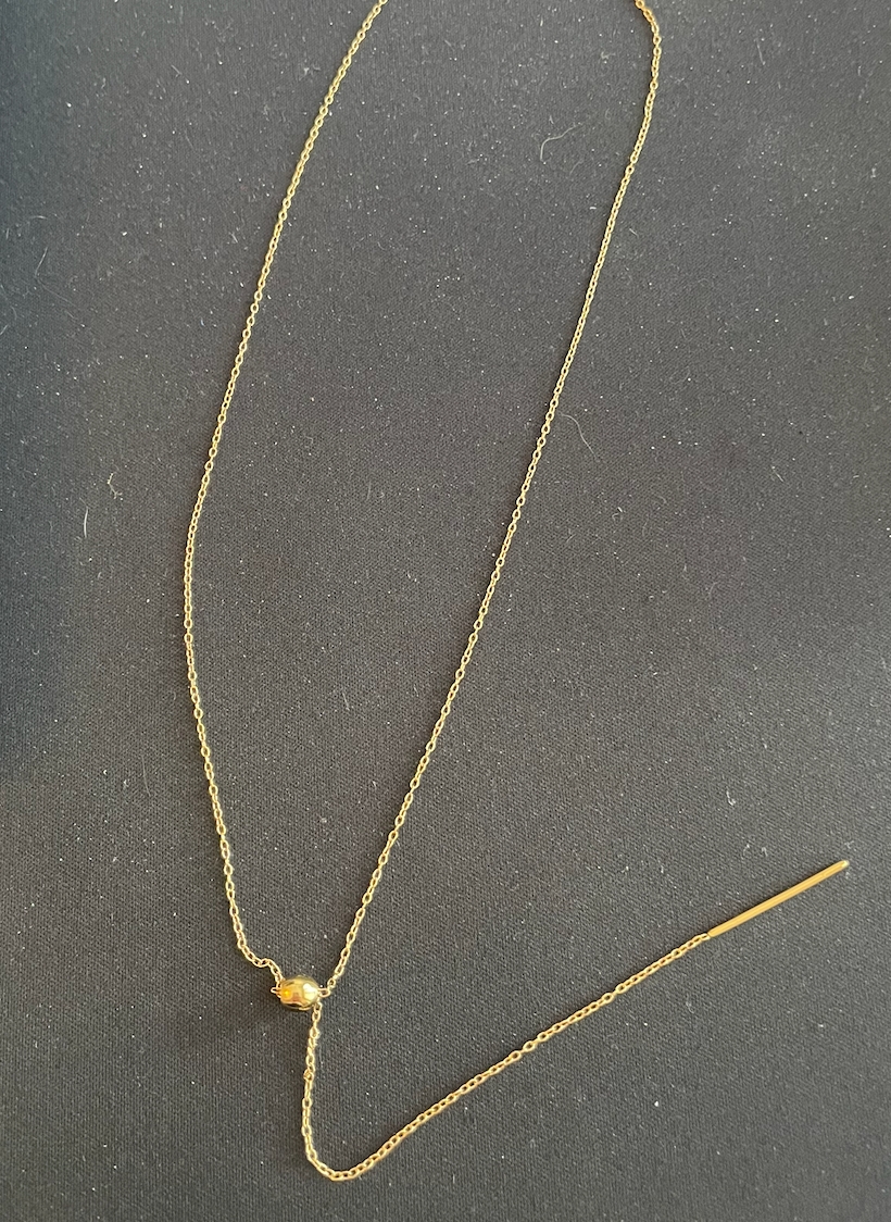 collier doré fin boule