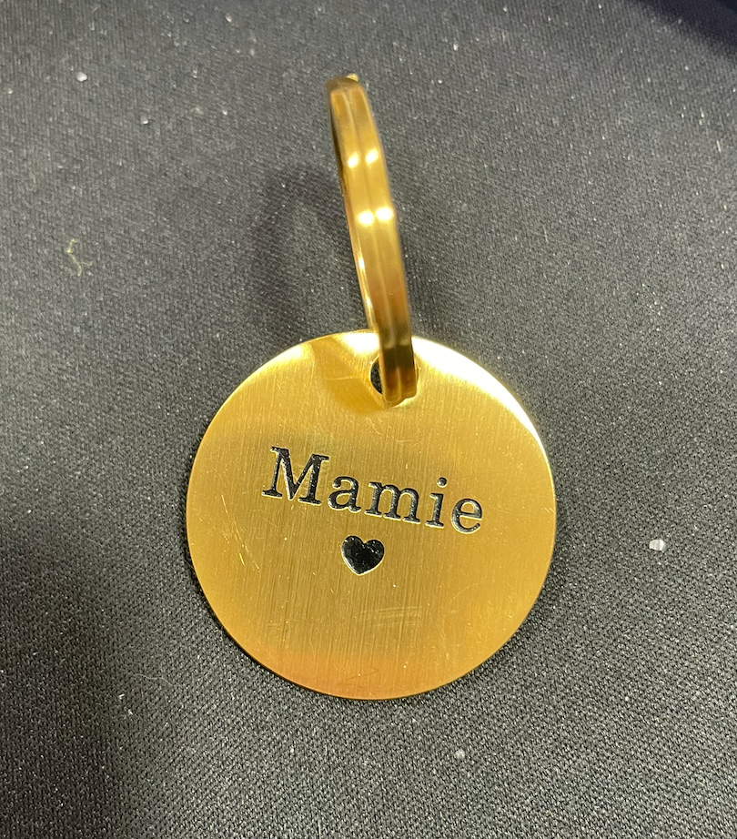 Porte clé médaille message
