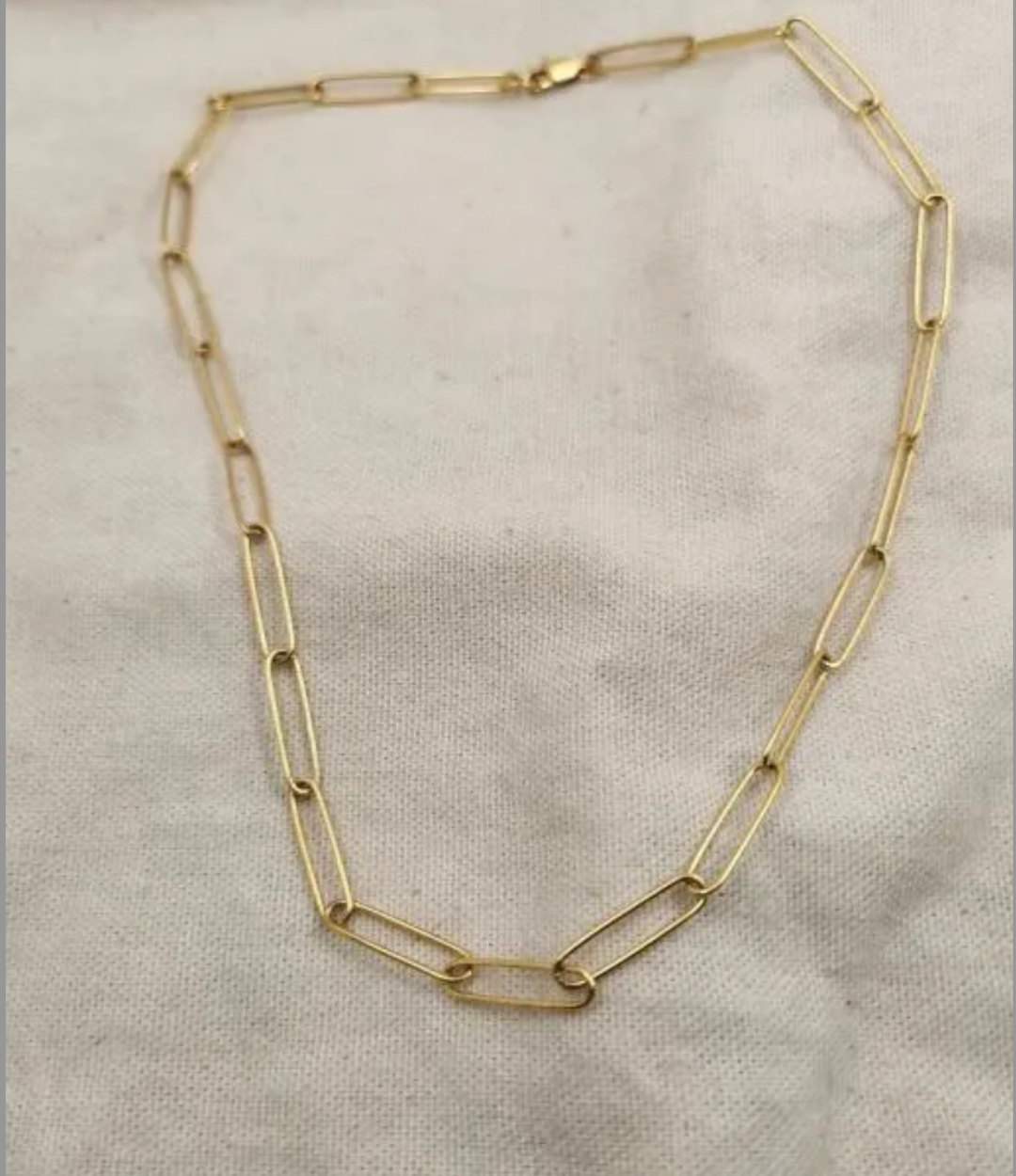collier sautoir dore grosse maille rectangle