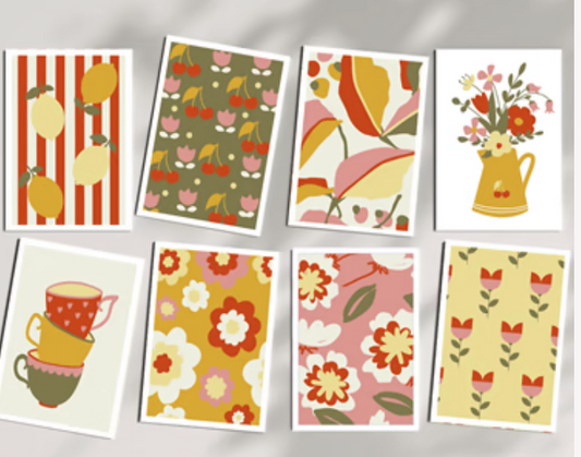 Set de peinture cartes assorties - Retro Deco