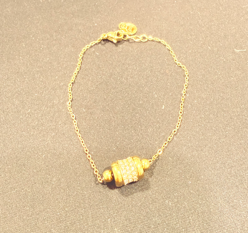 bracelet dore strass