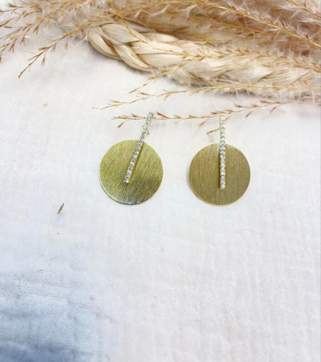 boucle oreille ronde et strass