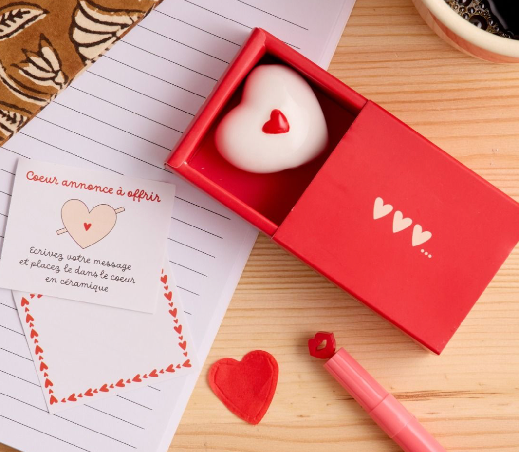coeur en céramique saint Valentin
