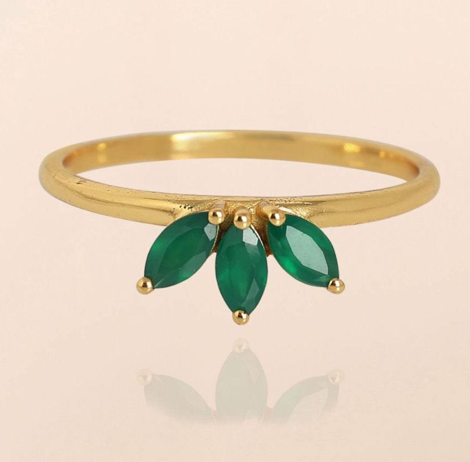 Bague P.O. 3 pierres Agathe