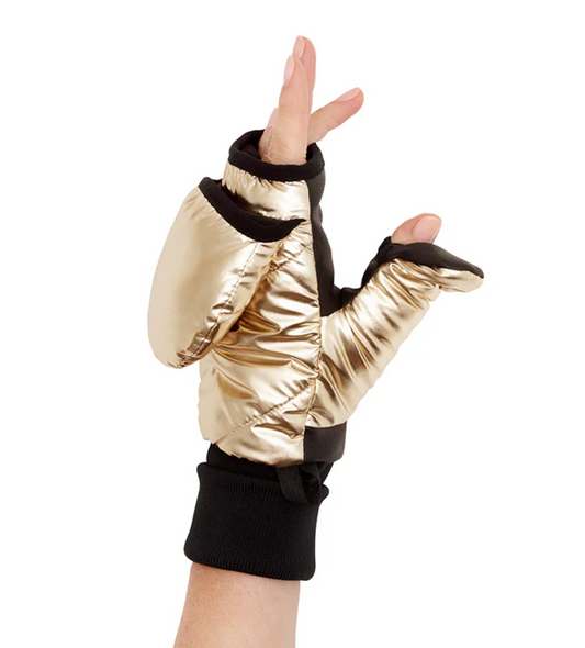 Moufles convertibles doré XS/S