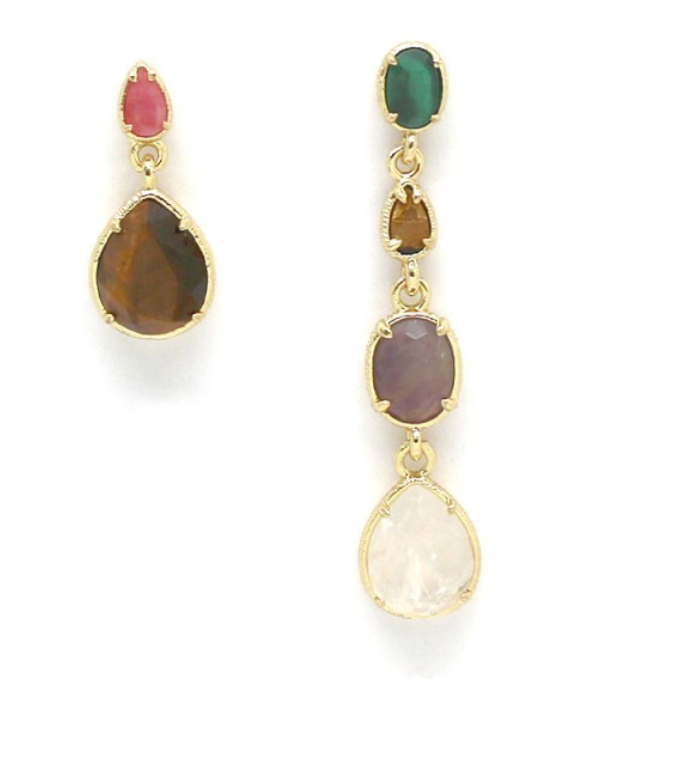Boucles d'oreilles asy pierres multi