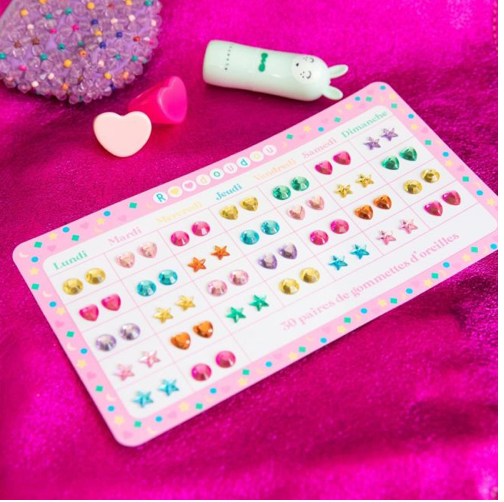 Gommettes oreilles strass couleur