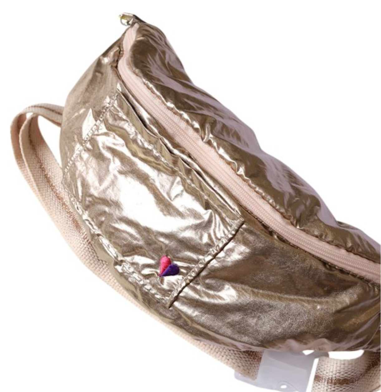 Sac banane femme métallisé doré