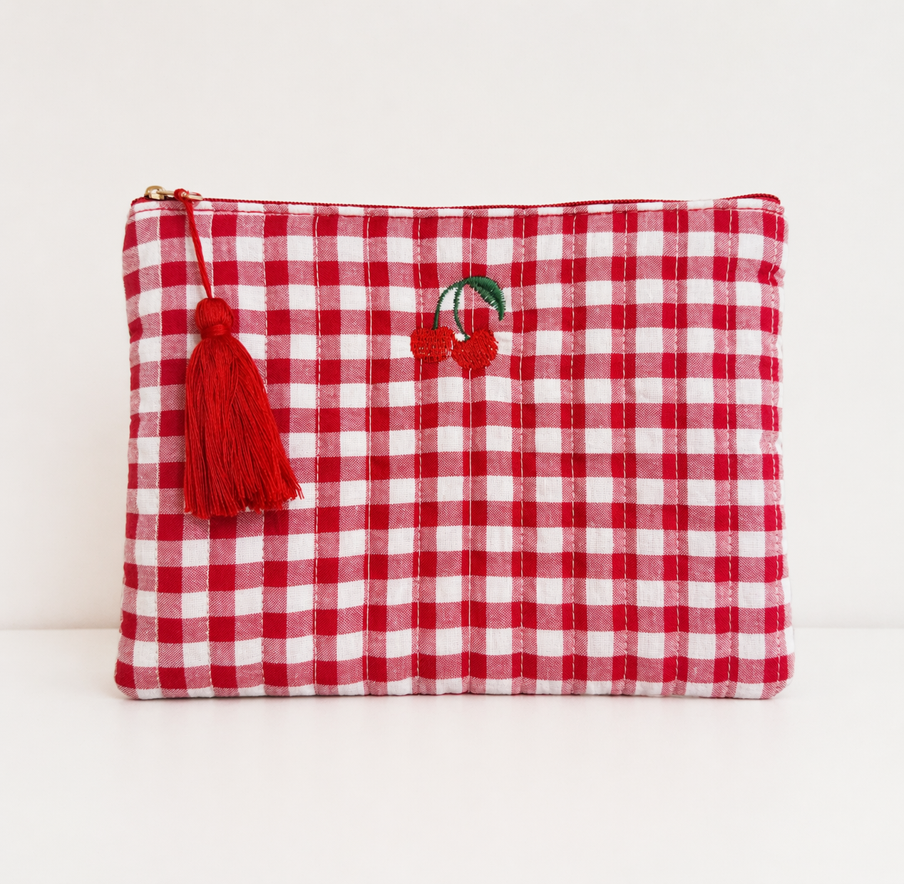 pochette vichy rouge