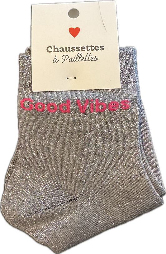 Chaussettes messages à paillettes
