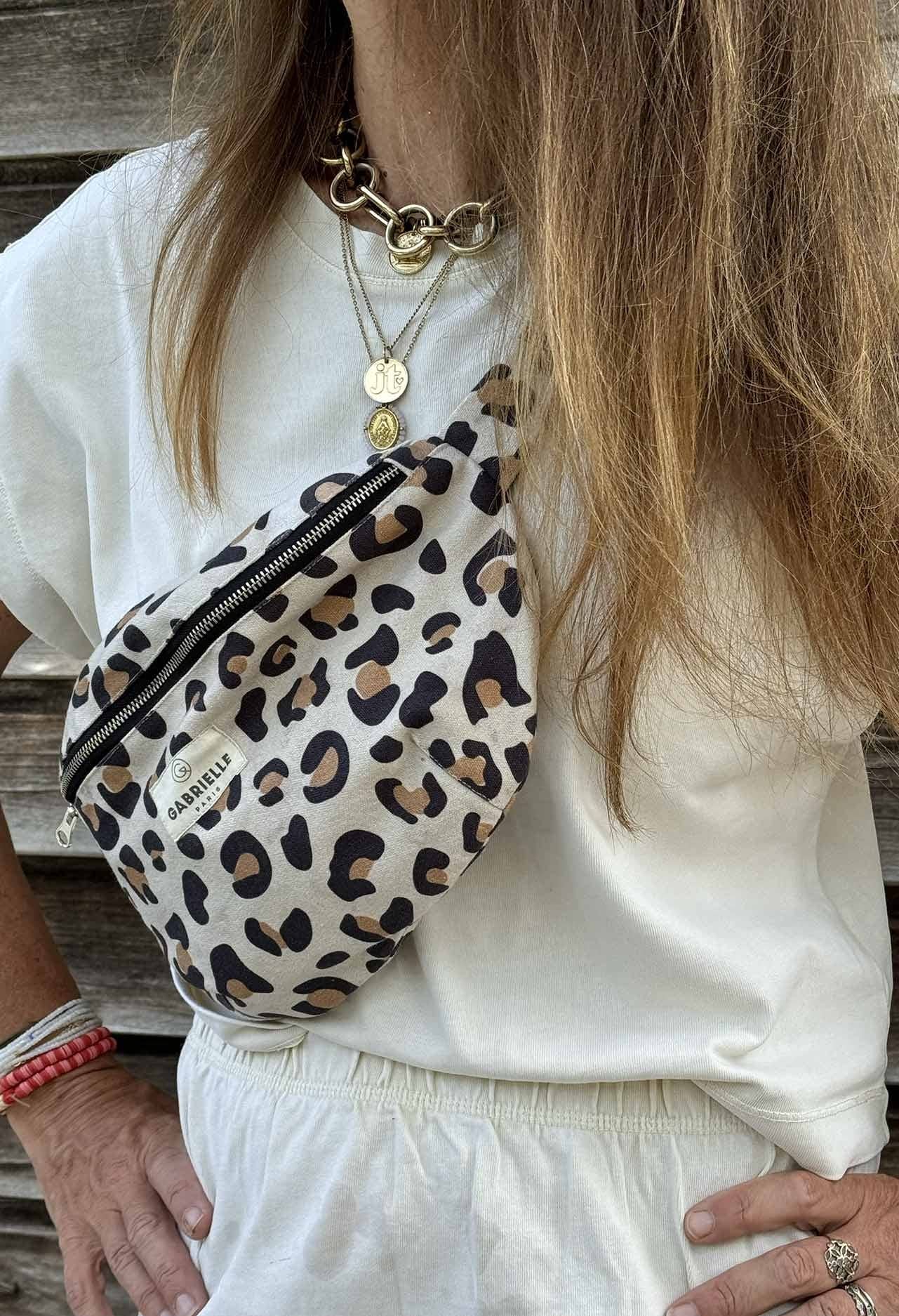 Sac banane en coton Léopard