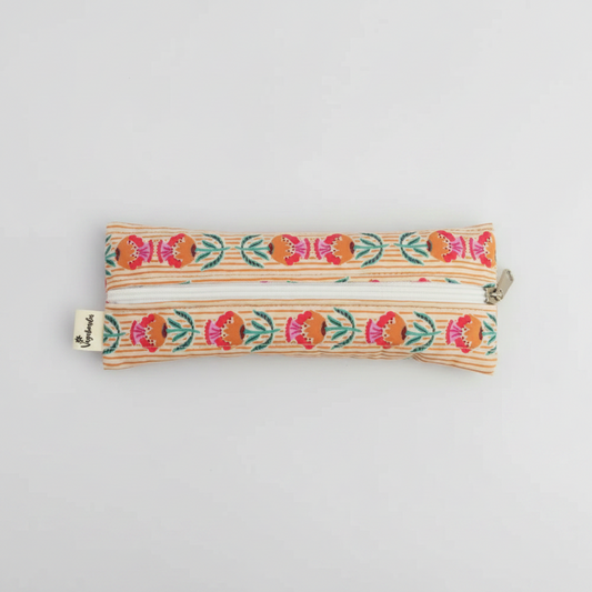 Trousse plate en coton - Format 21x8 cm