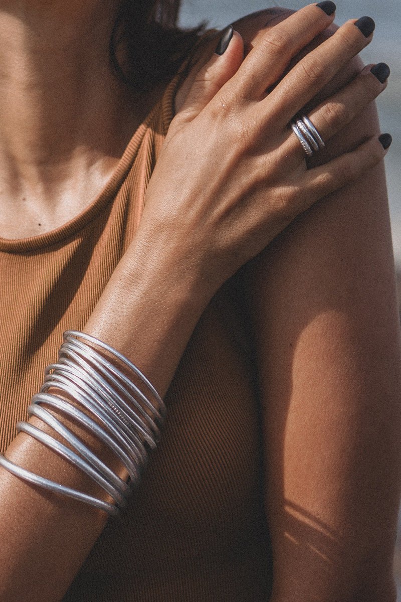 Bracelet Boudhiste KUMALI Argent gros