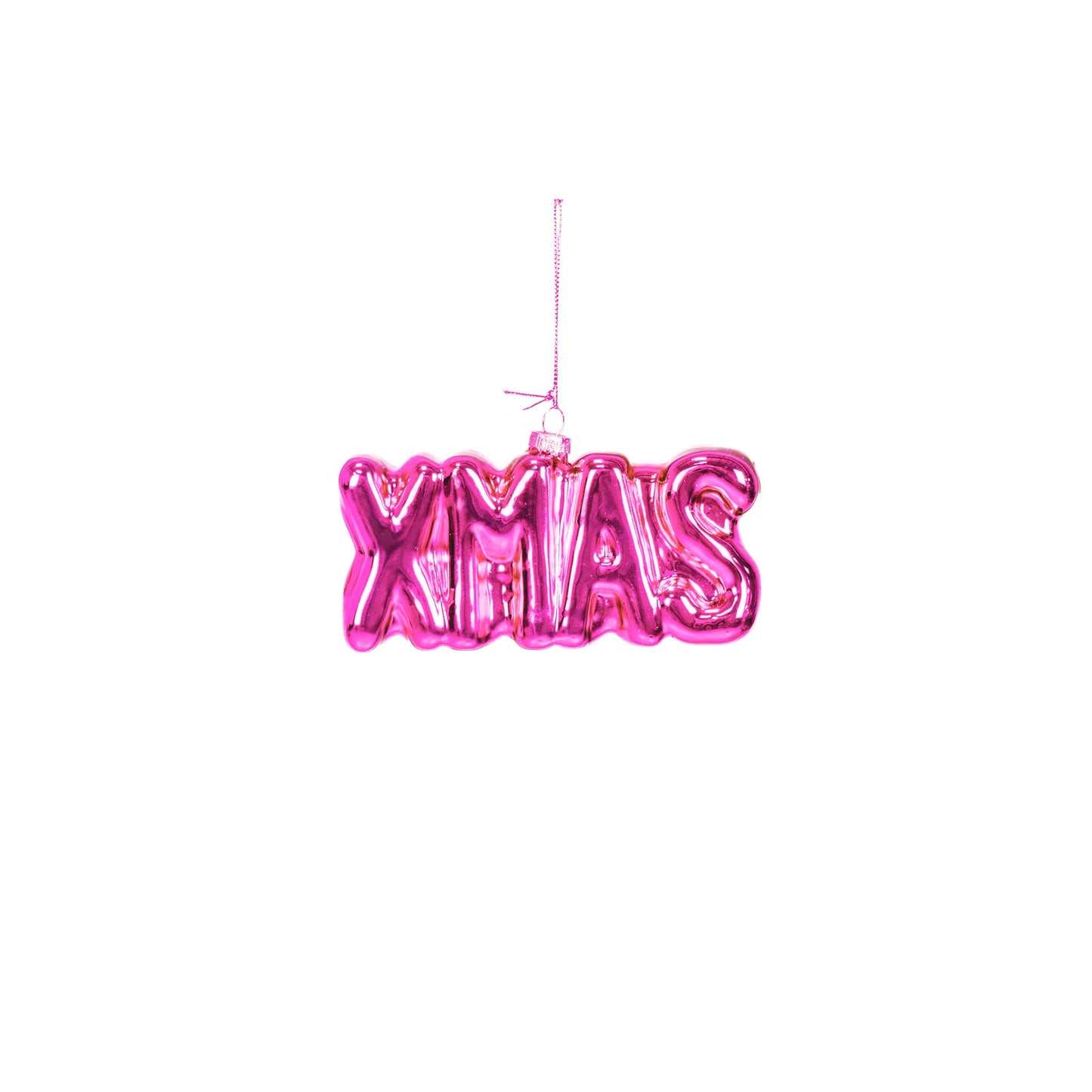 Boule de Noël pour décoration XMAS - Rose - Verre - 4,5x3,5x7,5 cm