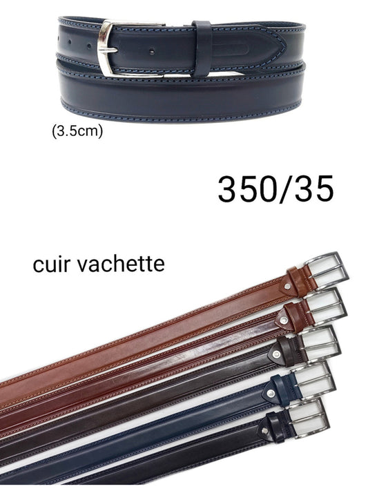 Ceinture homme cuir bleu marron