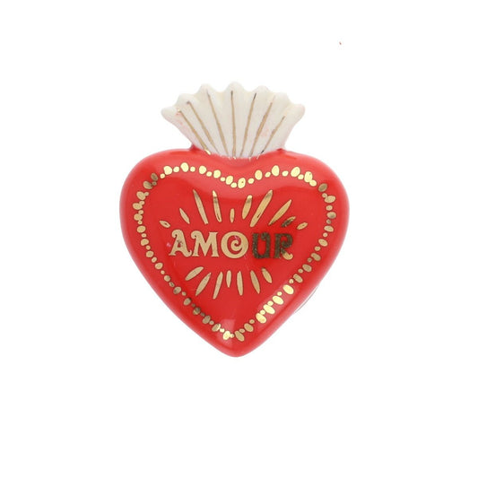 Porte-bonheur en céramique cœur ex-voto Amour