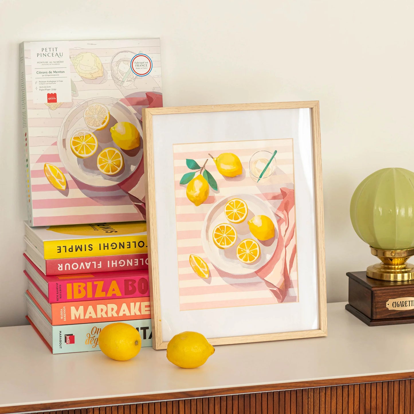 Peinture au numéro la petite épicerie - Citrons de Menton