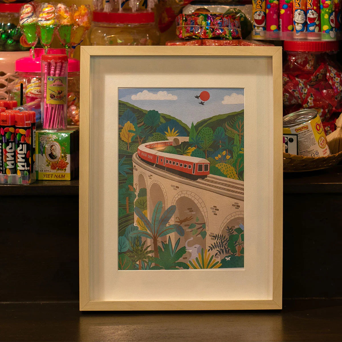 Peinture au numéro la petite épicerie - Sri-Lanka Train