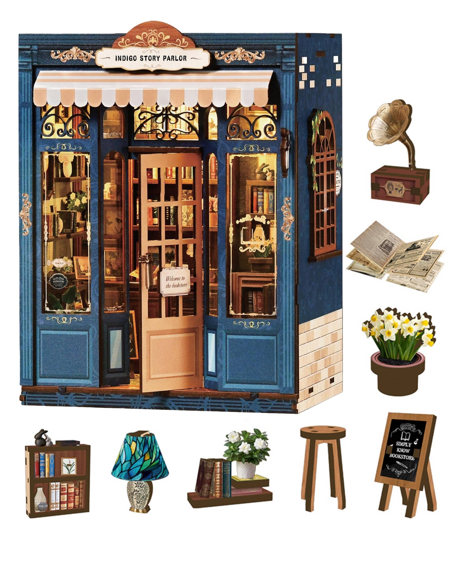 Kit DIY Book Nook : Salon d'histoires Indigo