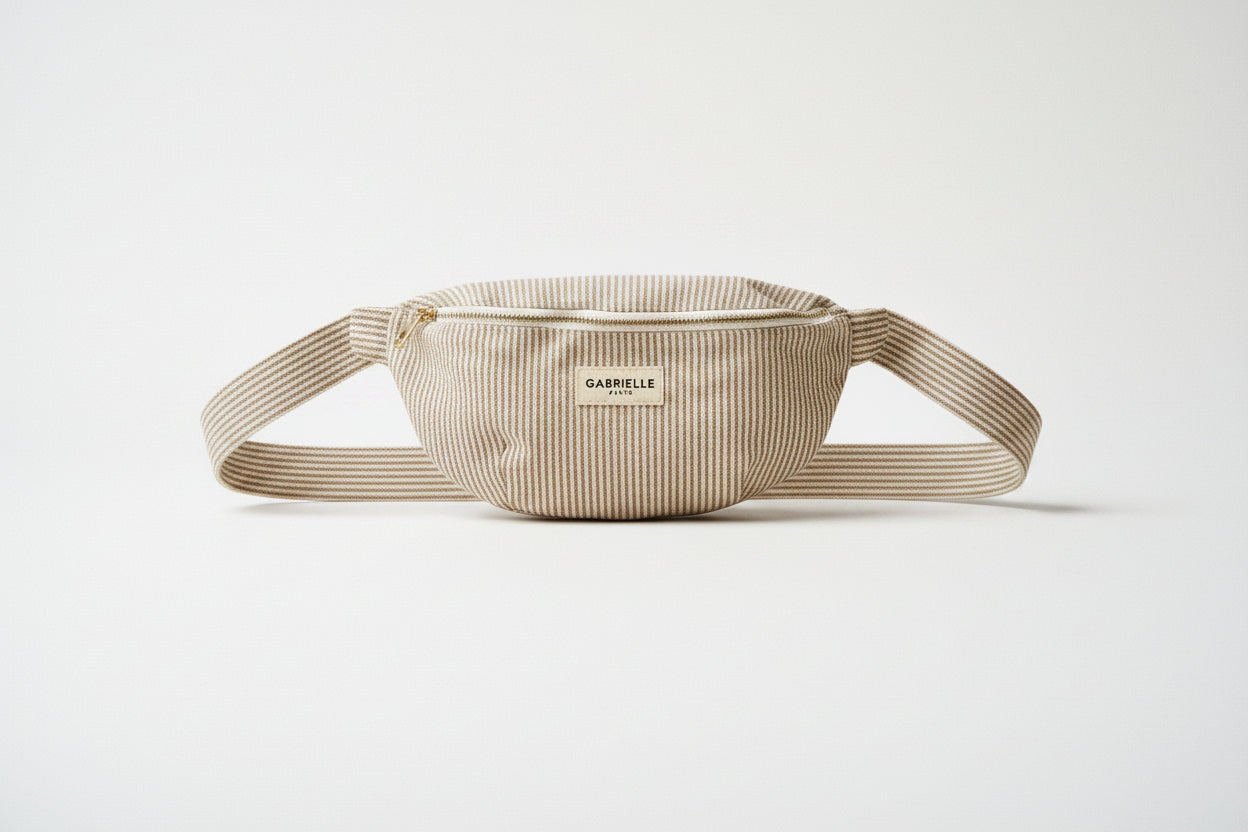 Sac banane en coton Rayures