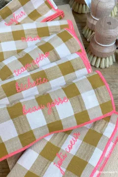 Serviette de table vichy message