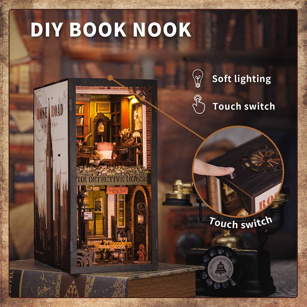 Book Nook : rose détective agency avec housse anti-poussière
