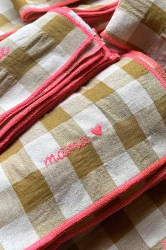 Serviette de table vichy message