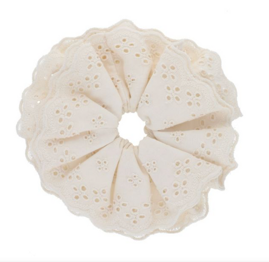 Chouchou broderie Anglaise