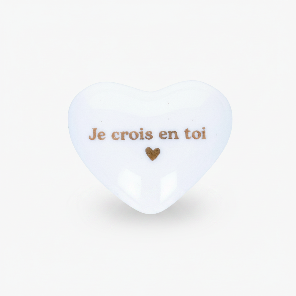 Coeur ou étoile  en céramique message