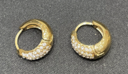 Boucle oreille doré mini créole strass