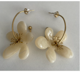 boucle oreille fleur dore